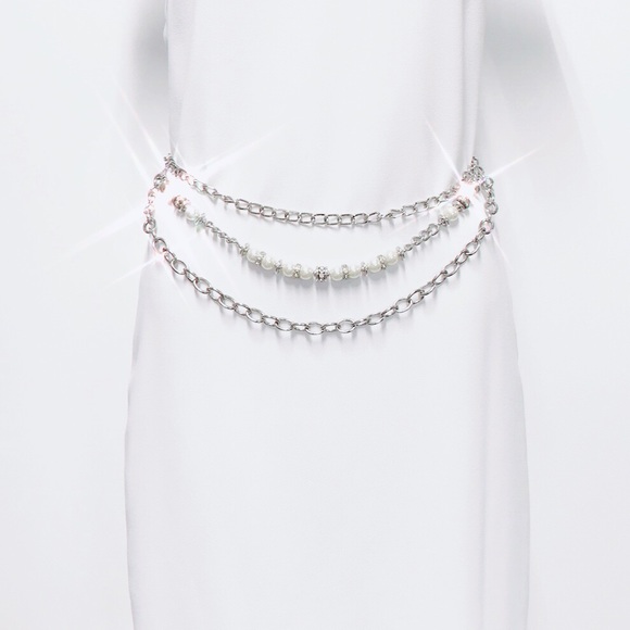 Vintage Accessories - Pearl Belt Chain With Multi Tiers